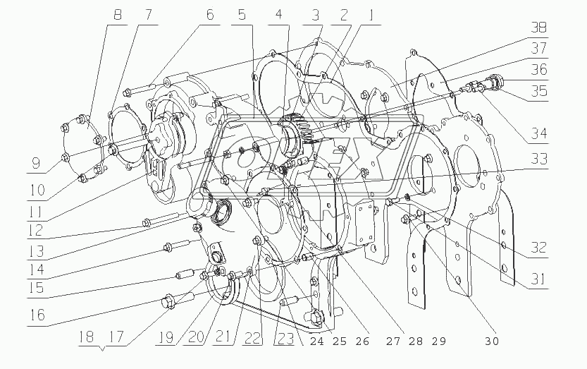 L37LA-1002200/24 Сборочный узел корпуса распределительной шестерни