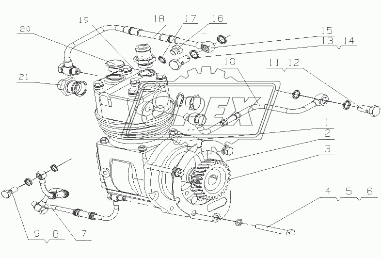 L3002-3509000/05 Пневматический компрессор в сборе