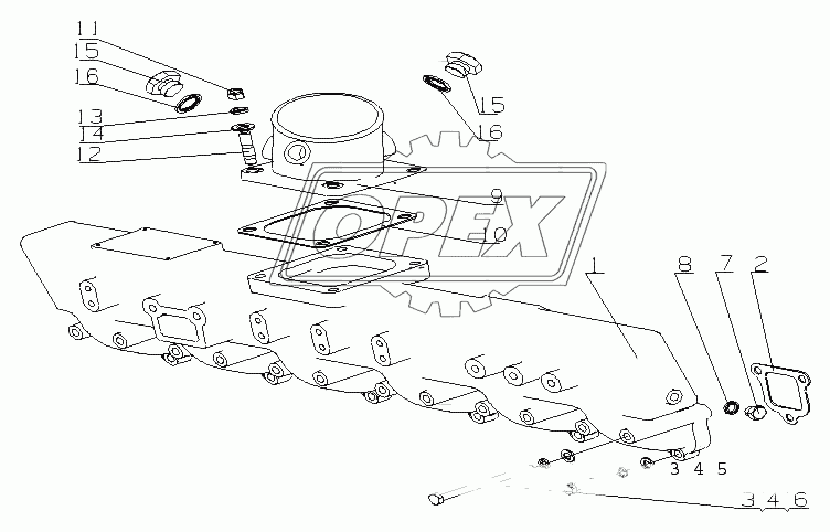 L38DA-1008100/05, L330A-1008500/02 Части всасывающего трубопровода и части соеденительного патрубка