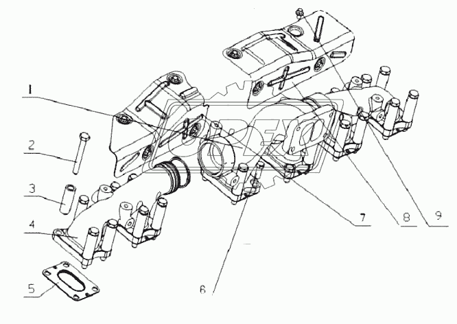 L3002-1008200/14, J62AA-1008400/04 Части выпускной трубки и части крышки выпускной трубки