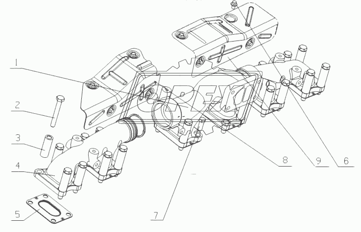 L3002-1008200/14, J62AA-1008400/04 Части выпускной трубки и части крышки выпускной трубки