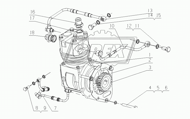 L38DA-3509000/04 Пневматический компрессор в сборе