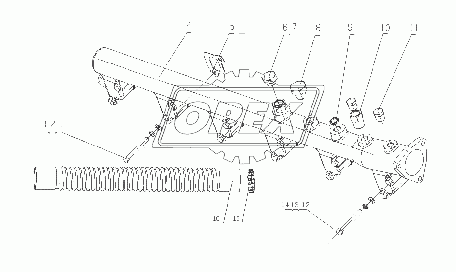 M3023-1303000 Водная трубка радиатора и шланг в сборе