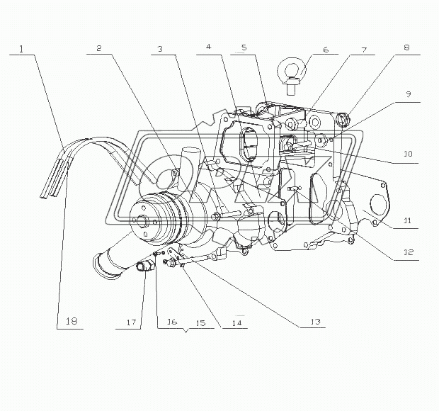 M3021-1307000 Водный насос в сборе