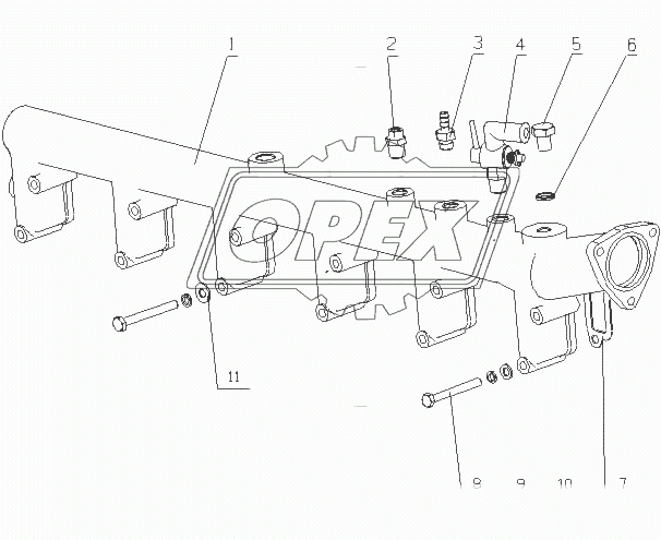 M2AE1-1303000/02 Водяная трубка и шланг в сборе от радиатора