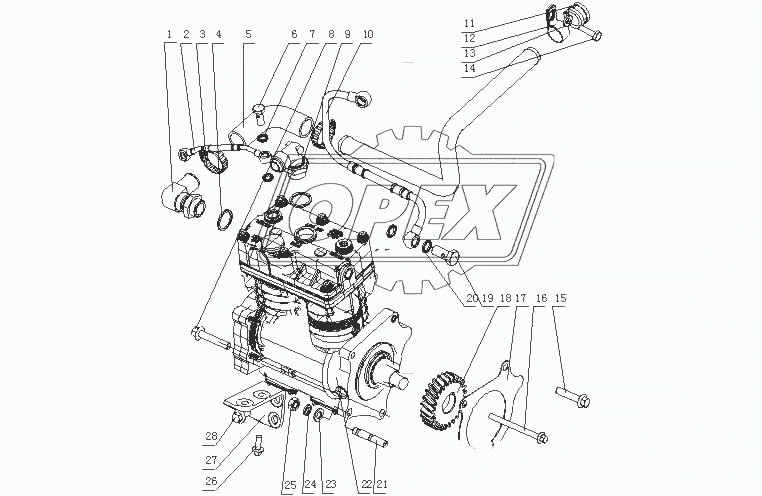 M2AE1-3509000/01 Пневматический компрессор в сборе