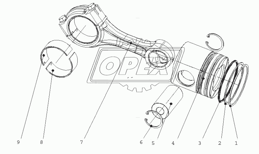 M2A00-1004000/04 Поршень и шток поршня в сборе