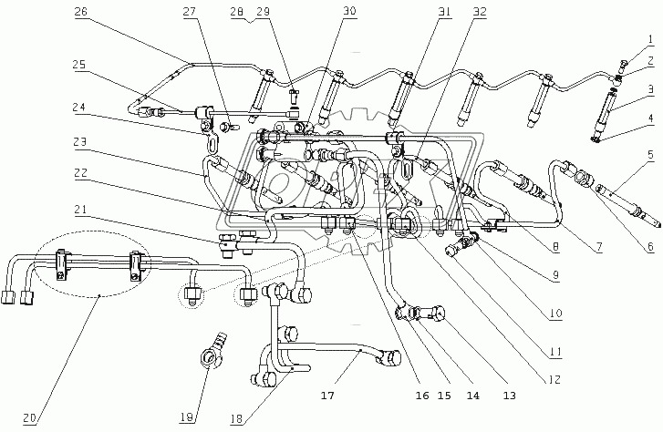 M63T1-1104000/07 Система подачи топлива в сборе