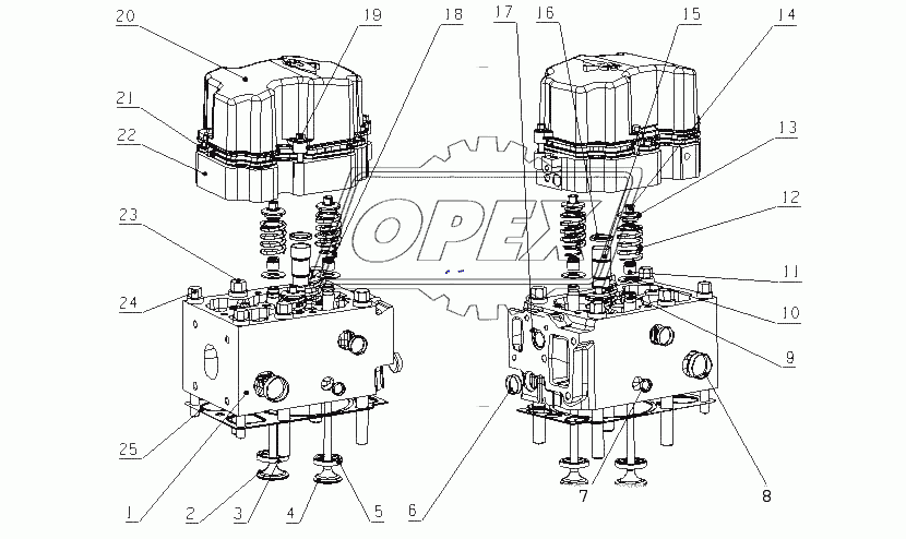 M6000-1003000/08 Головка цилиндров и крышка головки цилиндров в сборе