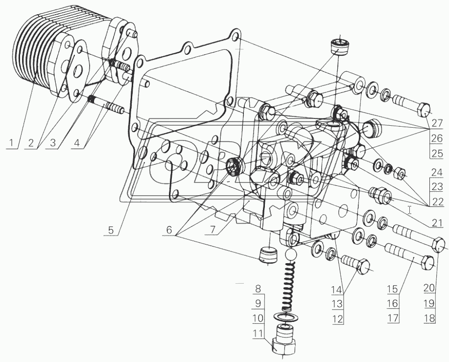 D30-1013000A Oil cooler assembly