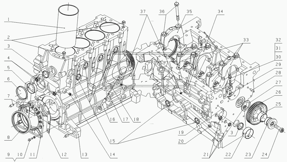 G05LA-1002000 Cylinder block assembly