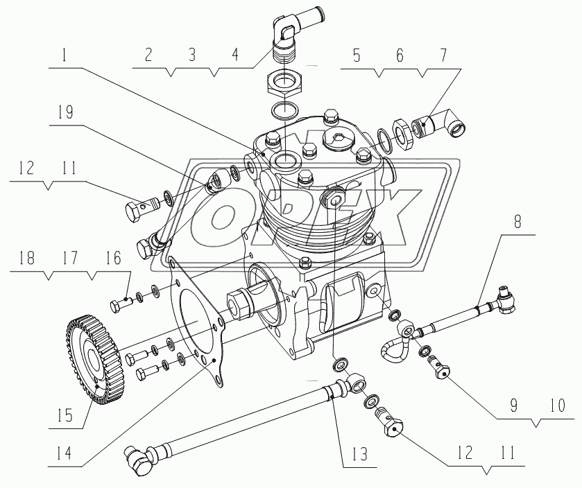 G0219-3509000 Pneumatic Air Compressor Assembly