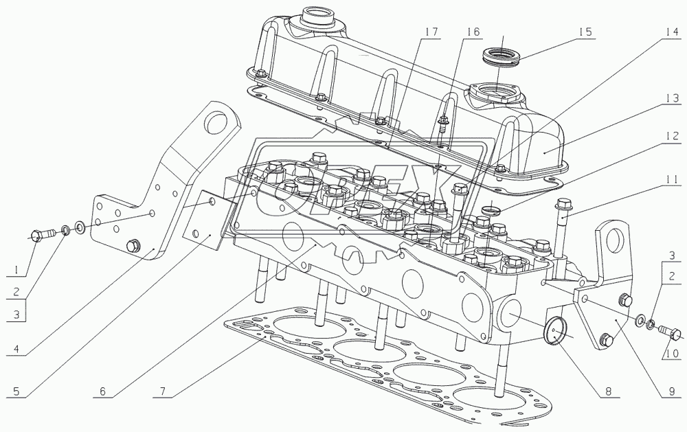 G0803-1003000 Cylinder head and cylinder cover assembly