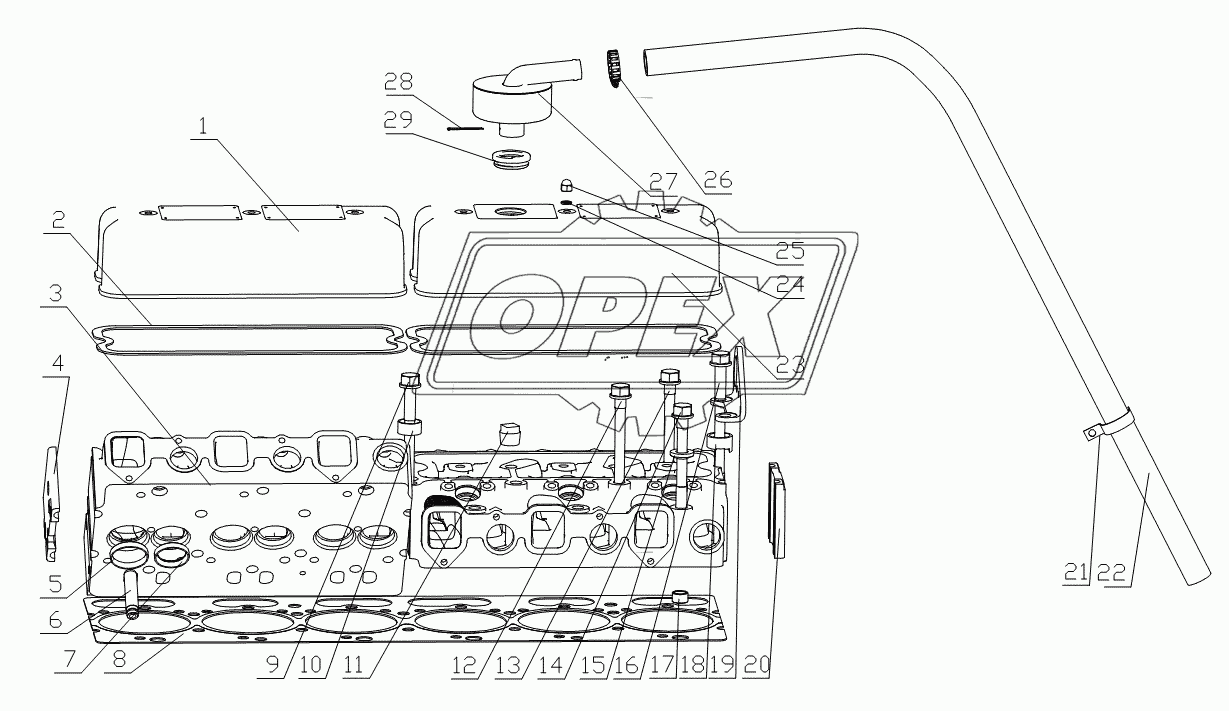 B7605-1003000 Головка цилиндров и её капот в сборе