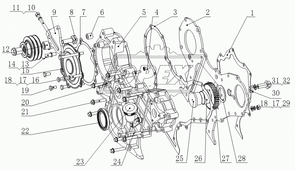 G6000-1002030 Timing Gear Housing Parts