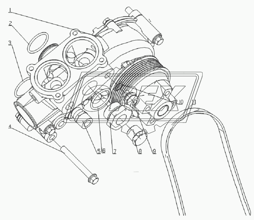 L4198-1307000 water pump assembly