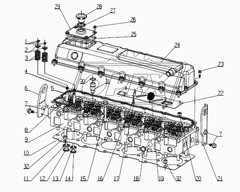 J5600-1003000 Головка блока цилиндров и клапанная крышка