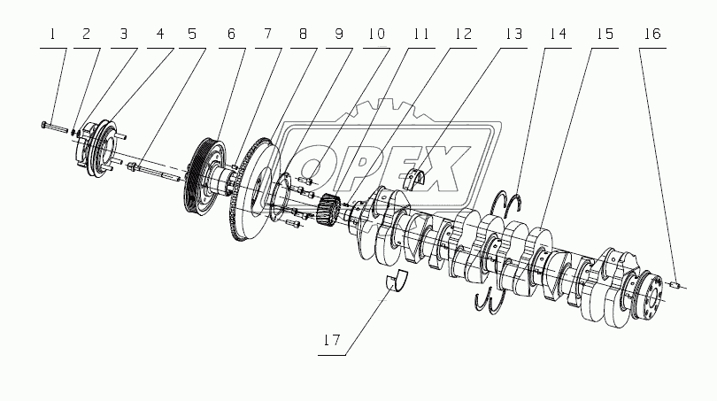 J5600-1005000 Коленвал с демпфирующим механизмом