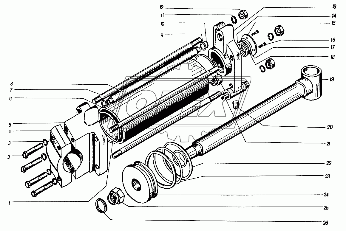 Силовой гидравлический цилиндр Ц110-1414001Г