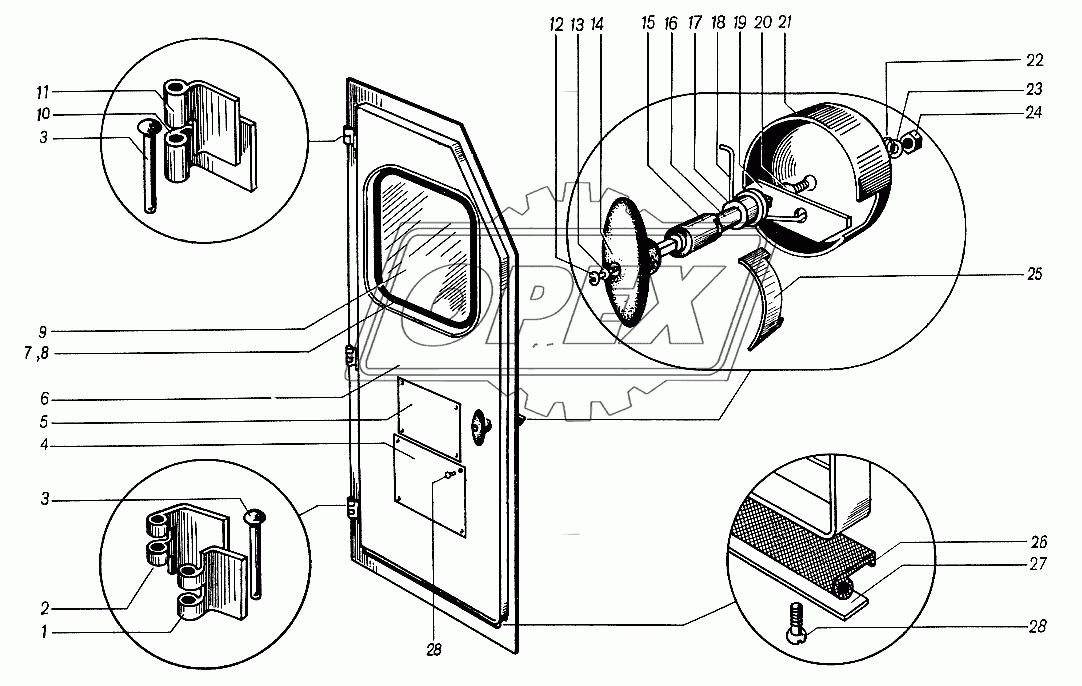 Кабина 4361А.44. Дверь задняя 4361А.44-400