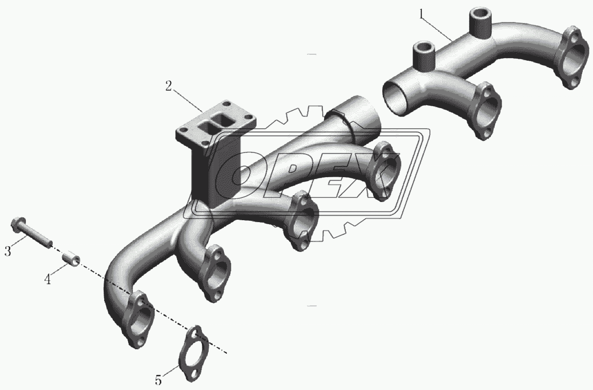 1000-00831 Узел выпускной трубки (12)