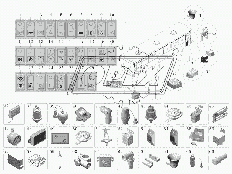 H531-3700	ZK6118HGA Электрооборудование и принадлежность