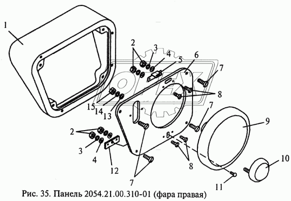 Панель 2054.21.00.310-01 (фара правая)