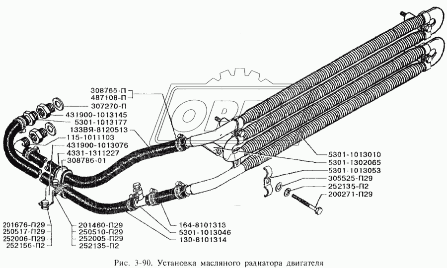 Установка масляного радиатора двигателя