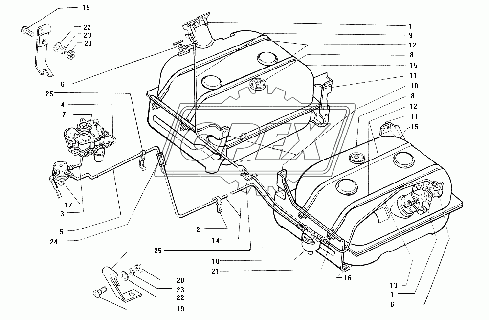 Схема питания двигателя автомобилей ЗИЛ-130В1