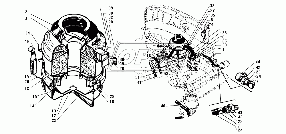 Фильтр воздушный ВПМ-3 и его установка